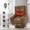 Coucheta Oversized Faux Leather Power Lift Recliner - Massage and Heat for Elderly, with Pockets for Living Room,Large - 3 of 4