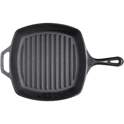 Attop Cast Iron Grill Pan, Square, 10.5 Inch