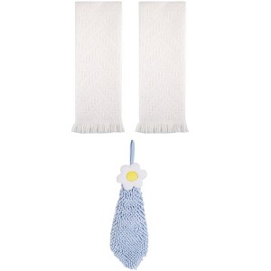 REGALWOVEN 3 Pcs Soft Absorbent Decorative Hand Towel for Bathroom, Kitchen, Hotel - 1 of 4