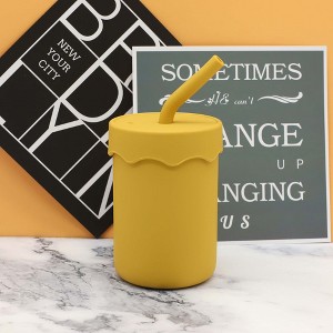 MyKids-Usa Baby Food Grade Silicone Straw Water Cup Training Leakproof Drop Resistant Drinking Cups - 1 of 4