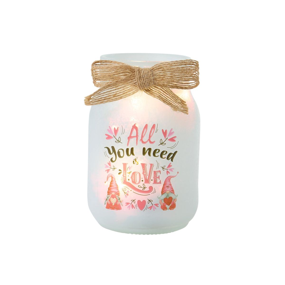The Lakeside Collection St Patrick's or Valentine's Fairy Light Mason Jar -