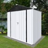 Gulches Outdoor storage sheds 4FTx6FT Apex roof for Garbage Cans, Garden Accessories, Backyard, and Patio Use, Vanilla, White+Black - 4 of 4