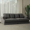 Lesly Lazy Style 102 in. Wide Square Arm Cotton and Linen Fabric Removable Covers Rectangle 2-Seater Sofa - 3 of 4