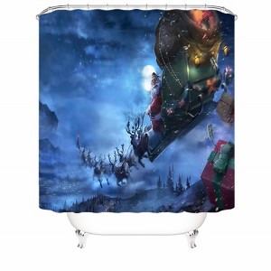 Santa Scattered Gifts Shower Curtains for Bathroom Waterproof Fabric Bath Curtain Durable Soft Stylish Bathroom Decor 72x72 Inch - 1 of 1