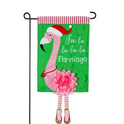 Fa La La La La Flamingo Garden Applique Flag