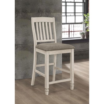 Light gray and Rustic Cream Counter Height Chairs (Set of 2)