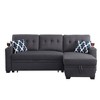ChicFurnit Sectional Sofas 82 Inch with Storage Chaise and Cupholder Armrest Foam Cushions for Living Room, Dark Gray, 53"*82"*34.5" - 4 of 4