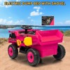 Jojoka 12V Ride On Dump Truck with Remote Control, Electric Vehicle Toy with Auto-Lift Bed, Shovel, LED Lights, Music, 16.5" Seat - 4 of 4