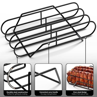 Extra-Large Black Porcelain Coated Steel Rib Rack