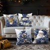 Lomsoe 4pcs Festive Pillow Covers Set - Christmas Santa, Snowman & Reindeer Design, Soft Cozy Decorative Cushion Covers for Living Room & Bedroom - 2 of 4