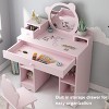 2-in-1 Princess Makeup Desk & Chair Set with Storage - Toddler Pretend Play Vanity for Girls - Pink - 3 of 4