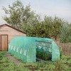 Outsunny 26' x 10' x 7' Outdoor Walk-In Tunnel Greenhouse with Roll-up Windows & Zippered Door, Steel Frame, & PE Cover - 2 of 4