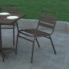 Emma and Oliver 4 Pack Aluminum Commercial Indoor-Outdoor Armless Restaurant Stack Chair with Triple Slat Back - 4 of 4