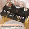 Aheaplus Makeup Vanity Set with Stool and LED Mirrorl, 36-inch Vanity with Drawers - 2 of 4