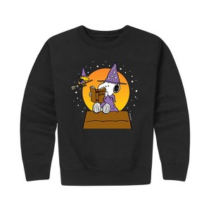 Boys' - Peanuts - Sorcerer Woodstock Graphic Long Sleeve Fleece Sweatshirt - 1 of 4