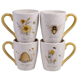 22oz 4pk Earthenware Sweet As A Bee Mugs - Certified International - 1 of 2