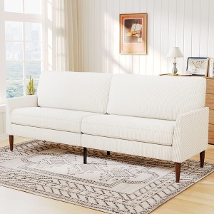 Dyonery Loveseat Sofa, Memory Foam Cushion with Tool-Free Setup, Mid-Century Modern Design for Small Spaces - 1 of 4