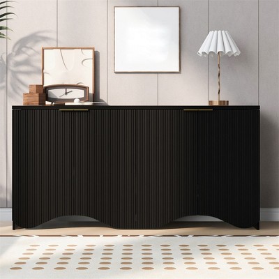 63" Sideboard Buffet Cabinet with Storage, Coffee Bar Cabinet with Adjustable Shelves, Kitchen Pantry Cabinet for Living Dining Room Entryway