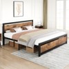 Full/Queen/King Size 14 Inch Metal Bed Frame with Wooden Headboard and Footboard, Underbed Storage - 4 of 4
