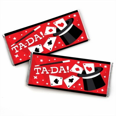 Big Dot of Happiness Ta-Da, Magic Show - Candy Bar Wrapper Magical Birthday Party Favors - Set of 24