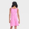 Girls' Disney Stitch and Angel Embroidered Terry Tank Dress - Pink - 3 of 4