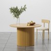 PexFix 46 inch Wood Round Dining Table Circle Kitchen Table with Wood Strip Base Modern Farmhouse Dinner Tables for Kitchen Living Room Natural - 3 of 4