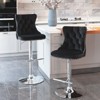 FONTOI 2 PCS Upholstered Barstools with Adjusatble Seat Height, Swivel Bar Stools with Backs for Living Room Kitchen, Black&Silver, 17.1"*45.6"*18.1" - 4 of 4