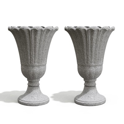 DSVIMOY Planter, 2PCS Indoor Outdoor Garden Planter, Flower Pot for Flowers, Herbs, Plants, Black, 15.76"*15.76"*23.64"