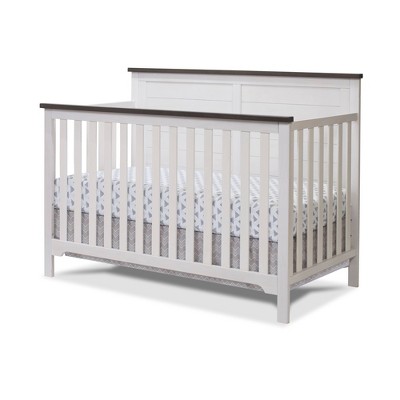 Farmhouse White and Chocolate 4-in-1 Convertible Crib Set