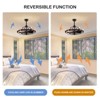 Ludomide 27"  Farmhouse Style Chandelier Ceiling Fan with Light and Remote Control for Bedroom Kitchen Dining Room-Brown Walnut - 2 of 4