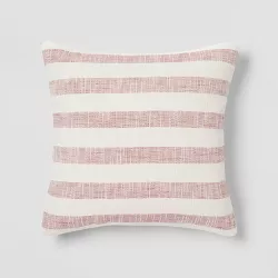 Woven Striped Throw Pillow Red/Ivory - Threshold™