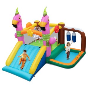 Infans Flamingo-Themed Bounce Castle 7-in-1 Kid Inflatable Jumping House Without Blower - 1 of 4