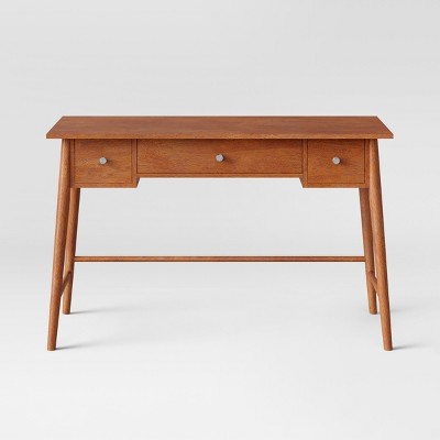 Amherst Mid Century Modern Three Drawer Writing Desk Brown - Project 62™