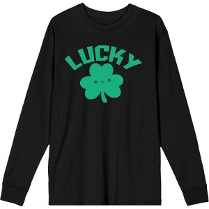 St Pats Lucky Clover Adult Crew Neck Long Sleeve Tee - 1 of 2