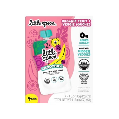 Little Spoon Berry Banana Blast Organic Kids' Smoothie - 16oz/4ct Refrigerated Pouches