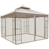 Resenkos Outdoor Garden Gazebo, Sunshade Gazebo Canopy,10' x 10' Patio Gazebo, Double Roof Outdoor Gazebo Canopy Shelter with Netting, Brown - 2 of 4