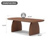 47.2" Modern Oval Coffee Table with Solid Wood Veneer, Mid-Century Modern Center Table for Living Room, Apartment, or Office-Panipeachy - 3 of 4
