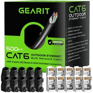 GEARit Bulk Cat6 Outdoor Ethernet Cable - DIY Kit - 1 of 4