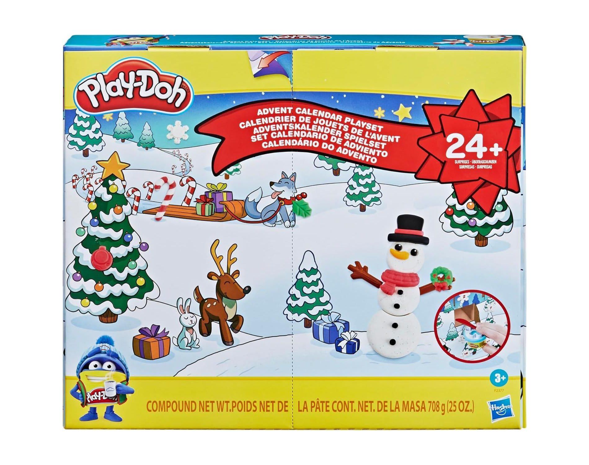 Play-Doh Advent Calendar Toy for Kids 3 Years and Up with Over 24 Surprise Accessories, Playmats, and 24 Cans, Assorted Colors, Non-Toxic