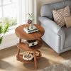 Tribesigns 3-Tier Round End Table, 19.69" W Side Table, Small Round Nightstand for Living Room, Bedroom and Couch Side, Brown - 2 of 4