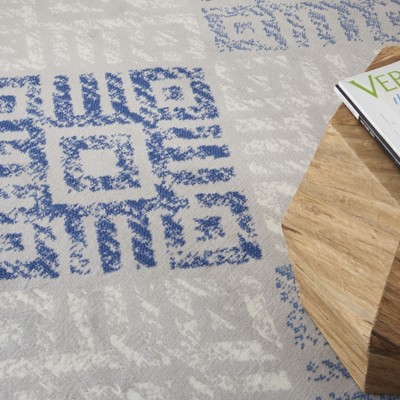 Elysian Gray Geometric 4' x 6' Synthetic Reversible Rug