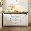 55" Farmhouse Sideboard Buffet Cabinet with Sliding Barn Doors, Storage Cabinet for Dining Room, Kitchen or Living Room-Panipeachy - 2 of 4