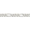 Black Bow Jewelry Men's 9.5mm Sterling Silver Pave Flat Figaro Chain Bracelet, 8 Inch - 2 of 4