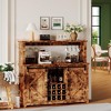 55" Coffee Bar Cabinet with Sliding Door, Power Outlet, LED Light, Drawers & Wine Rack - 3 of 4
