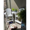 2-Person Bar Height Adirondack Chair Set with Table, White HDPE Outdoor Seating for Patio or Deck - 4 of 4
