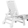 Outdoor HDPE Lounge Chair with Adjustable Backrest, Wheels, and Comfortable Armrests Folding Patio Lounge Chair for Poolside, Patio-- Frevyn - 4 of 4