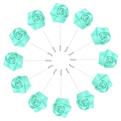 Unique Bargains Ribbon Alloy Multipurpose Use Durable Flower Lapel Pin 3.5 x 1.38 Inch 12 Pcs