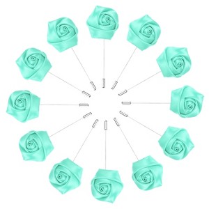 Unique Bargains Ribbon Alloy Multipurpose Use Durable Flower Lapel Pin 3.5 x 1.38 Inch 12 Pcs - 1 of 4