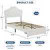 Twin Size Bed Frame with LED Lights, Upholstered Platform Bed with Storage Drawer, Crystal Tufted Headboard for Kids, Teens, Noise-Free Slats - 4 of 4