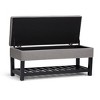 NicBex Faux Leather Storage Ottoman Bench,Upholstered Storage Ottoman with Open Slat Bottom Shelf,Modern Storage Bench for Living Room,Bedroom - 2 of 4